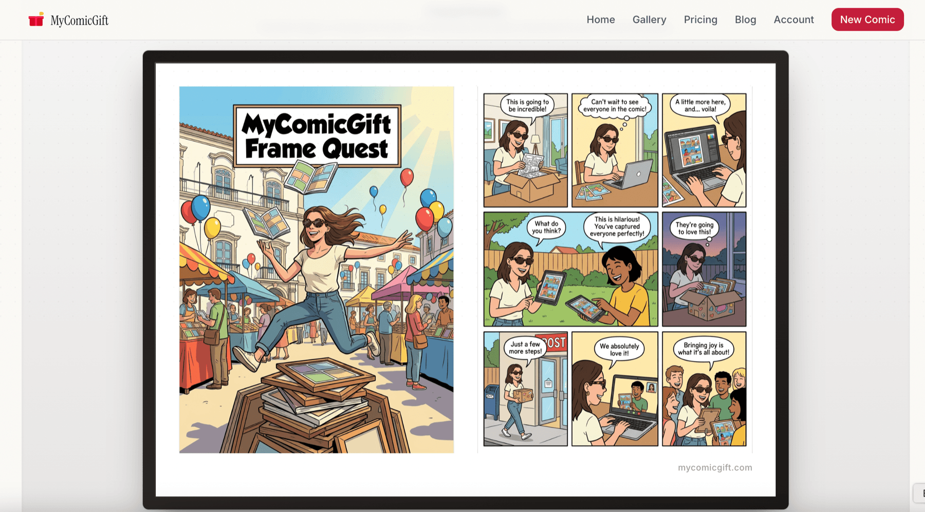 MyComicGift comic cover and storyboard preview
